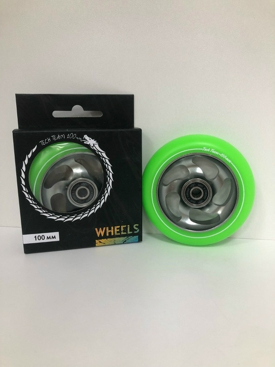 Колесо для самоката X-Treme 100*24мм Curved,  green